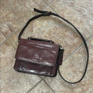 Vintage Brown Leather Crossbody Bag